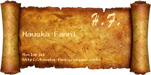 Hauska Fanni névjegykártya